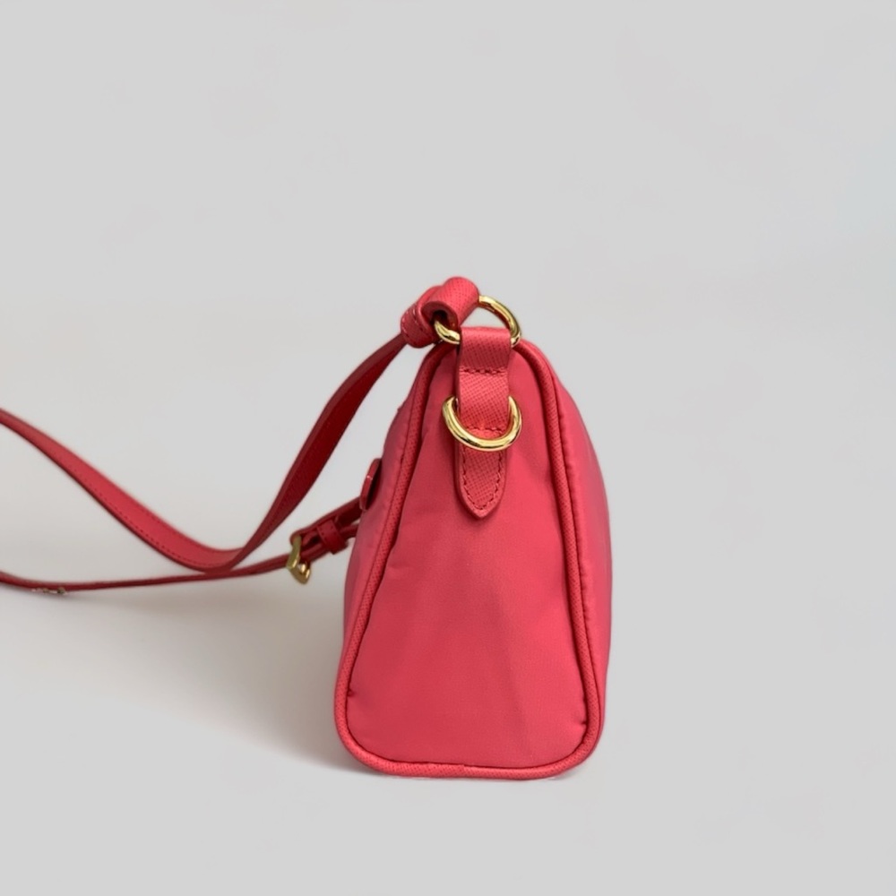 PRADA BN1834 Tessuto Saffiano Nylon Shoulder Bag in Peonia Pink - Picture 4 of 13